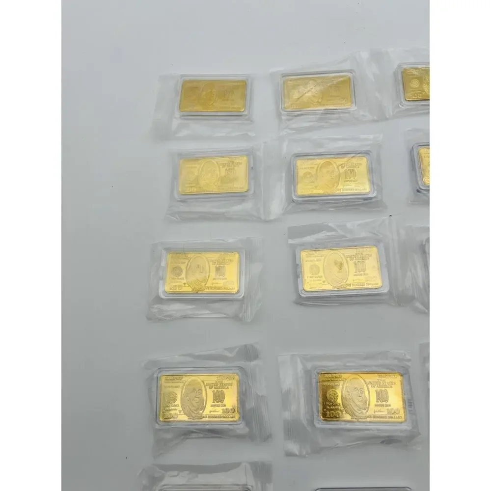 Lot Of 15 Atlantis mint 1 troy ounce USA $100.00 cased wafer bar .999 fine iron
